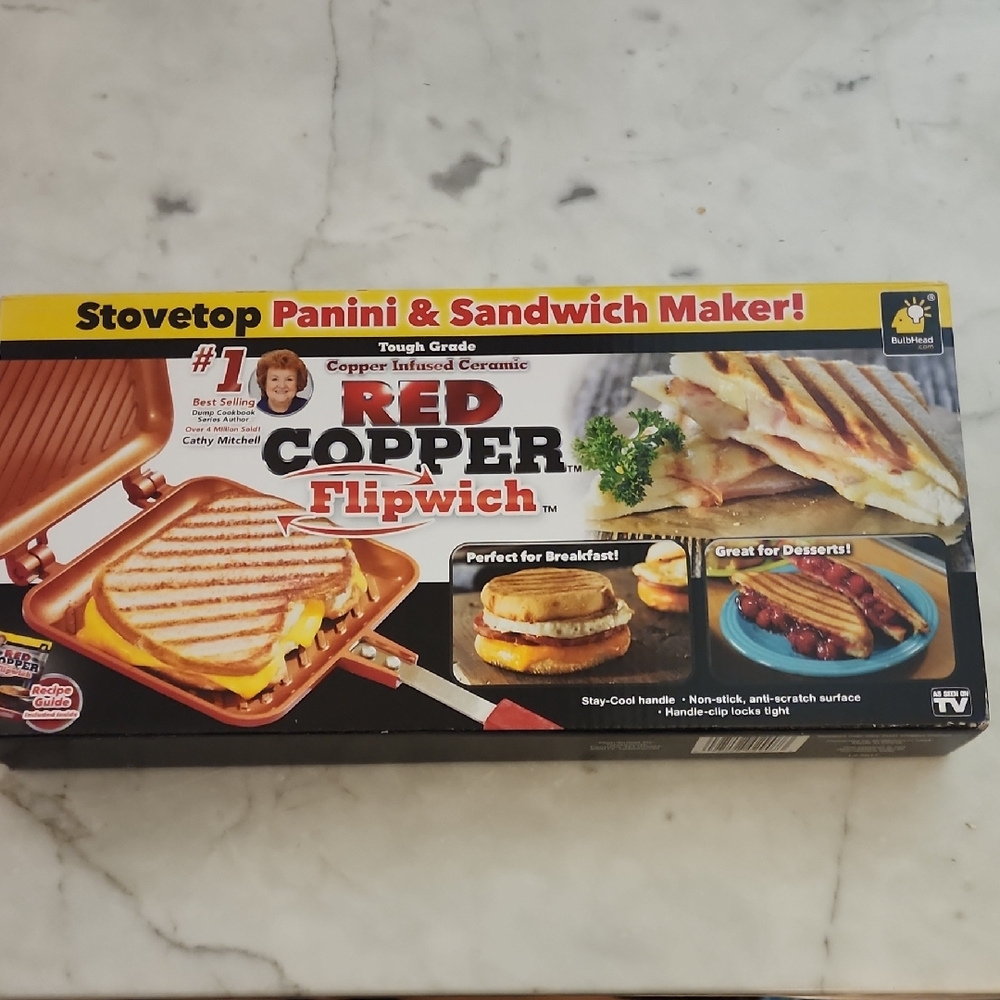 As Seen On TV Red Copper Flipwich Stovetop Maker